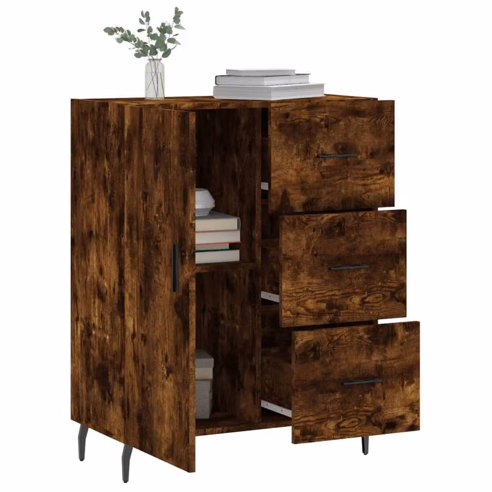 Berkfield Home Smoked Oak Sideboard in Brown, W/D/H: 69.5 x 34 x 90 cm – 4