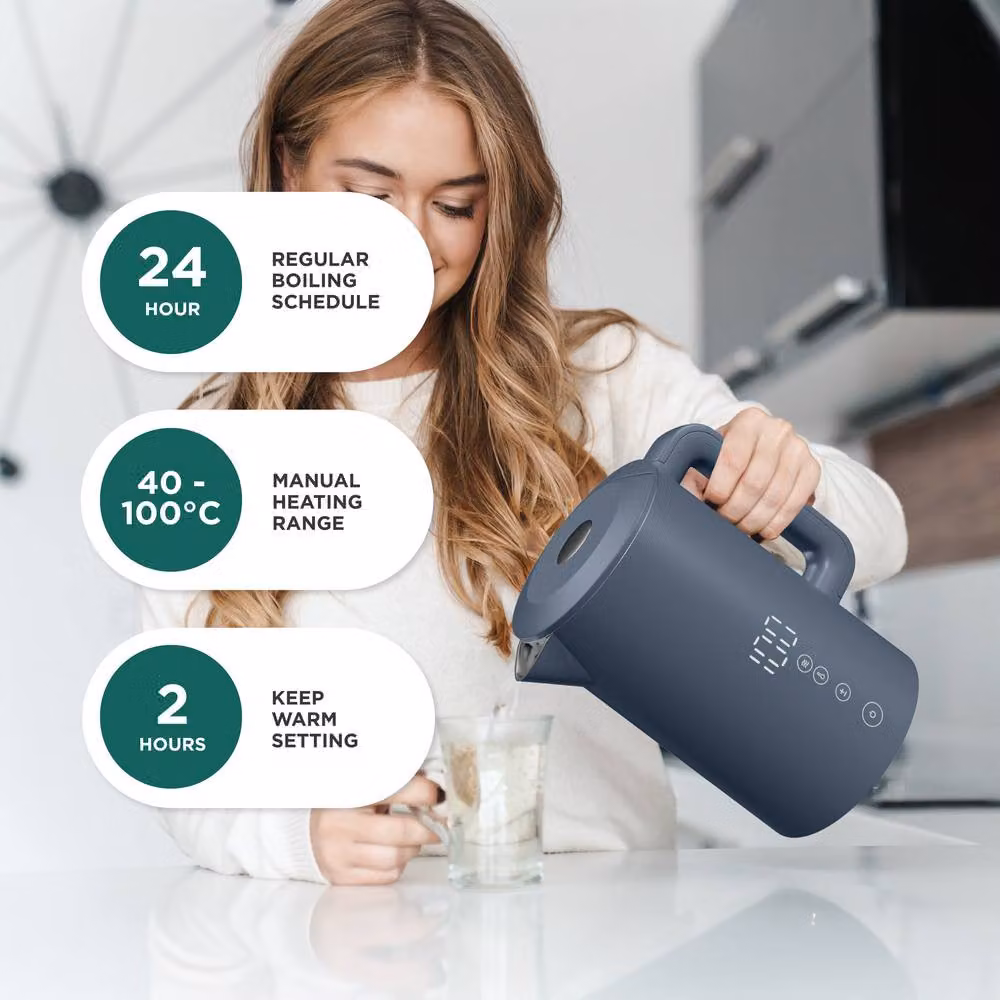 DMD Collective 1.5L Smart Kettle with Wi-Fi, App and Voice Control, Touchscreen and 2200W in Blue – 5