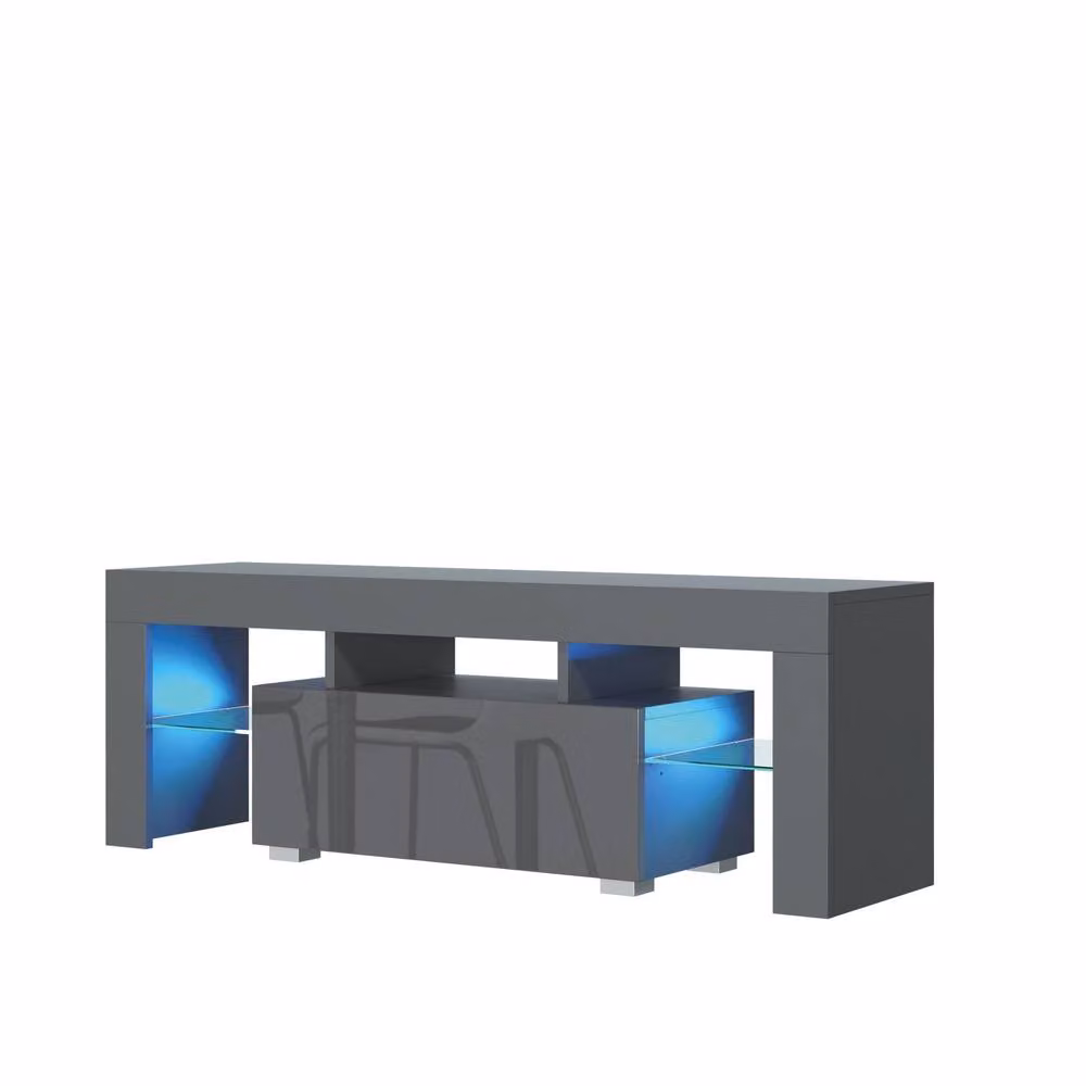 Creative Furniture Floe TV Unit in Grey with Glossy Finish, W/D/H: 130 x 35 x 45 cm – 3
