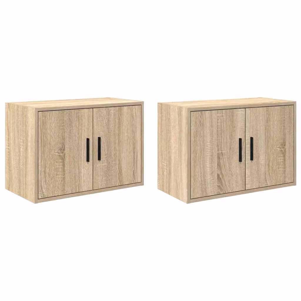 Berkfield Home Set of 2 Wall Mounted Garage Workshop Cabinets in Sonoma Oak Brown – 2