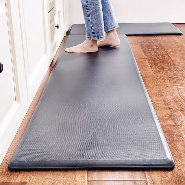 KORVIXA Grey Thick PU Anti-Fatigue Kitchen Mat, W: 100 cm x D: 110 cm – 1