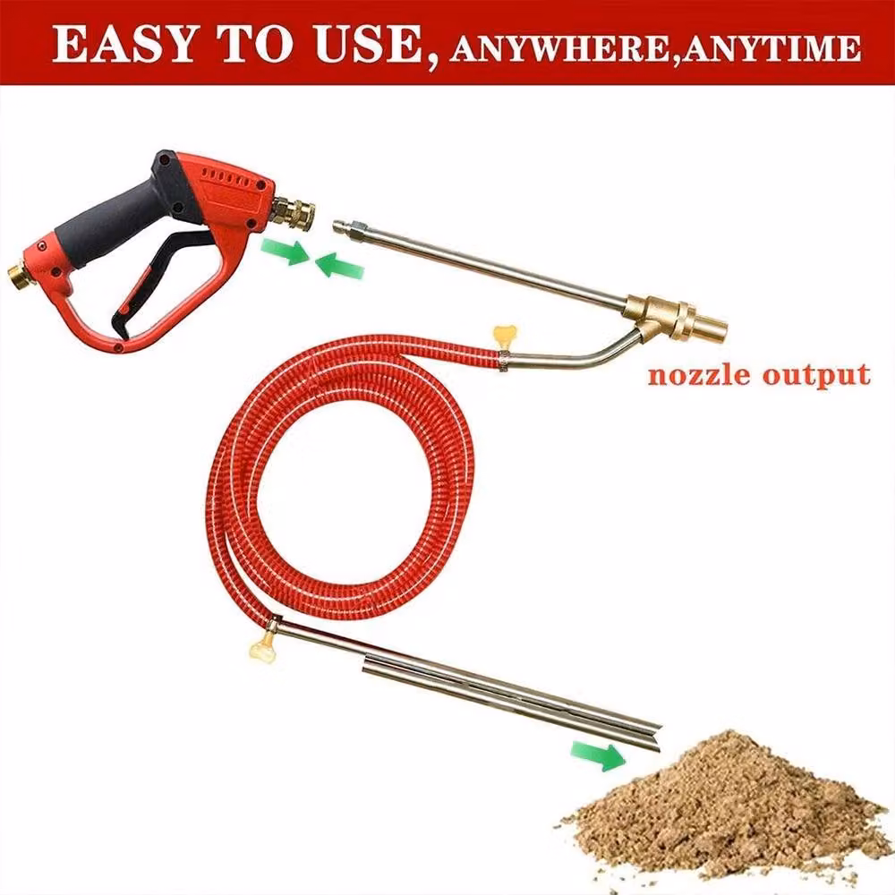 NESTLUNE 5000PSI Pressure Washer Sandblasting Kit, Wet Abrasive, Red, 10kg – 3