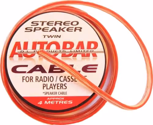 Autobar 511G Stereo Twin Speaker Cable, 4m, 1mm, Gold and Red – 2