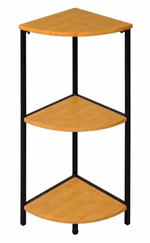 Spot on dealz 3-Tier Corner Storage Shelves, Black and Brown Modern Freestanding Bookshelf, W/D/H: 24 x 24 x 65 cm – 1