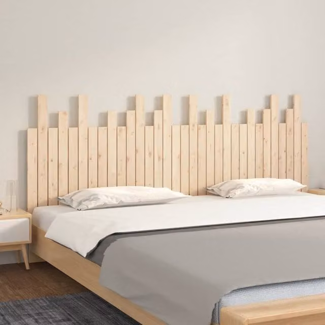 Berkfield Home Rustic Solid Wood Pine Wall Mount Headboard in Brown, W/D/H: 204 x 3 x 80 cm
