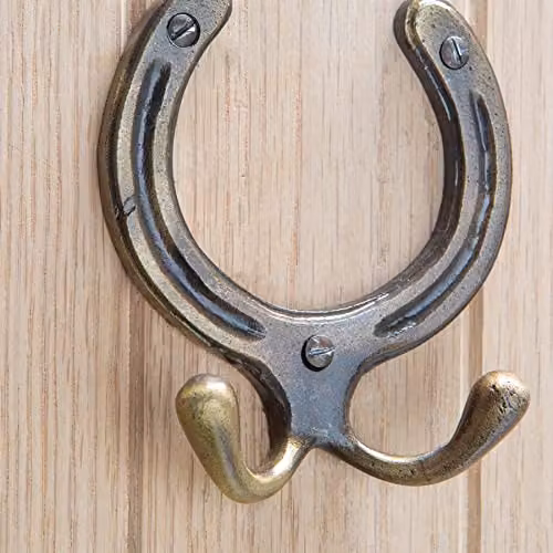 Hammer & Tongs Horse Shoe Double Coat Hook, Black, Pack of 5, W: 10.0 cm, H: 11.0 cm – 6