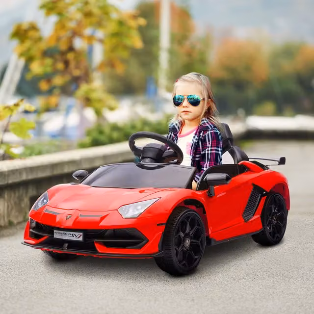 HOMCOM Lamborghini Licensed Electric Ride On Car with Remote Control, Red