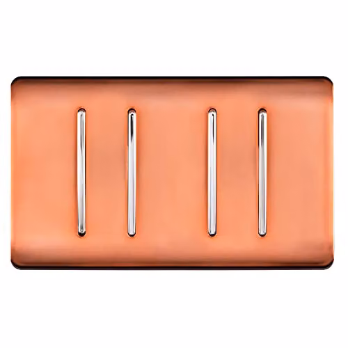 Trendi 4 Gang Flush Light Switch, 1x 2 Way & 3x Intermediate, 10 Amp, Copper – 2