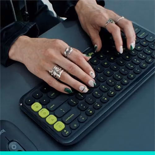 Logitech Pop Icon Keys Wireless Bluetooth Keyboard - Black, Grey and Green – 5