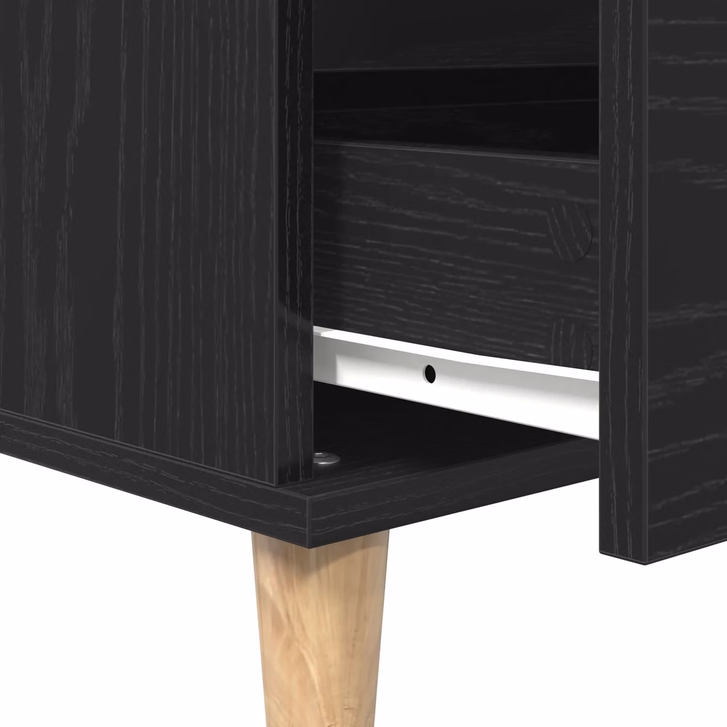 Berkfield Home Modern Black Oak Sideboard in Engineered Wood W/D/H: 60 x 35 x 70 cm – 7