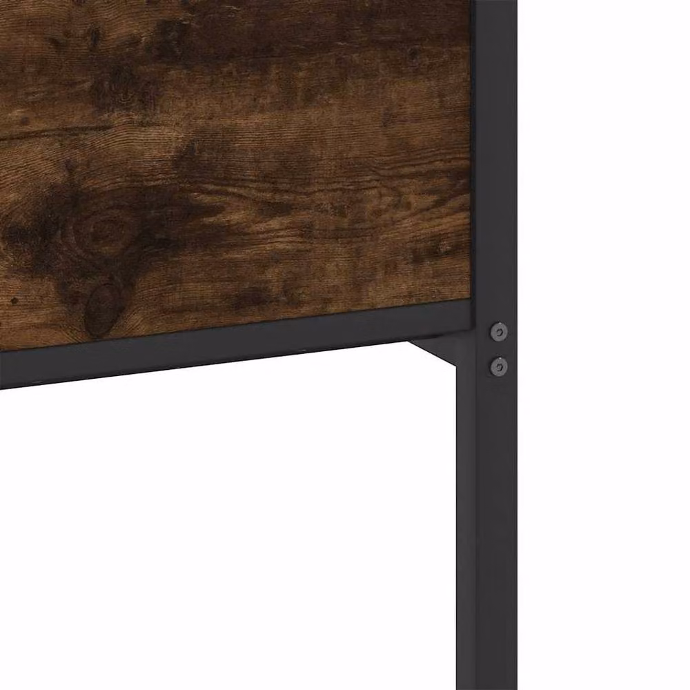 Berkfield Home Smoked Oak Bed Frame in Brown, W/D/H: 140 x 200 cm – 6