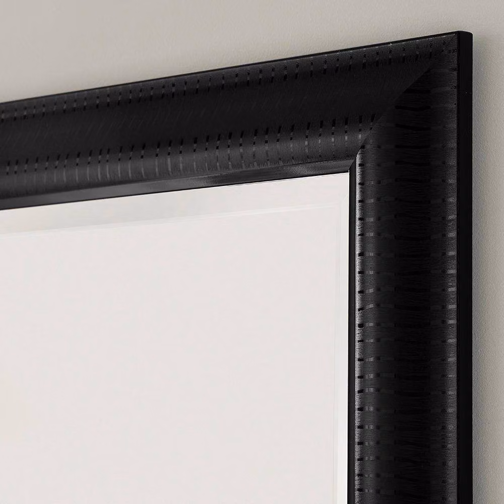 Yearn Mirrors Modern Textured Black Full Length Rectangular Hanging Mirror W: 77 cm, H: 168.5 cm – 2