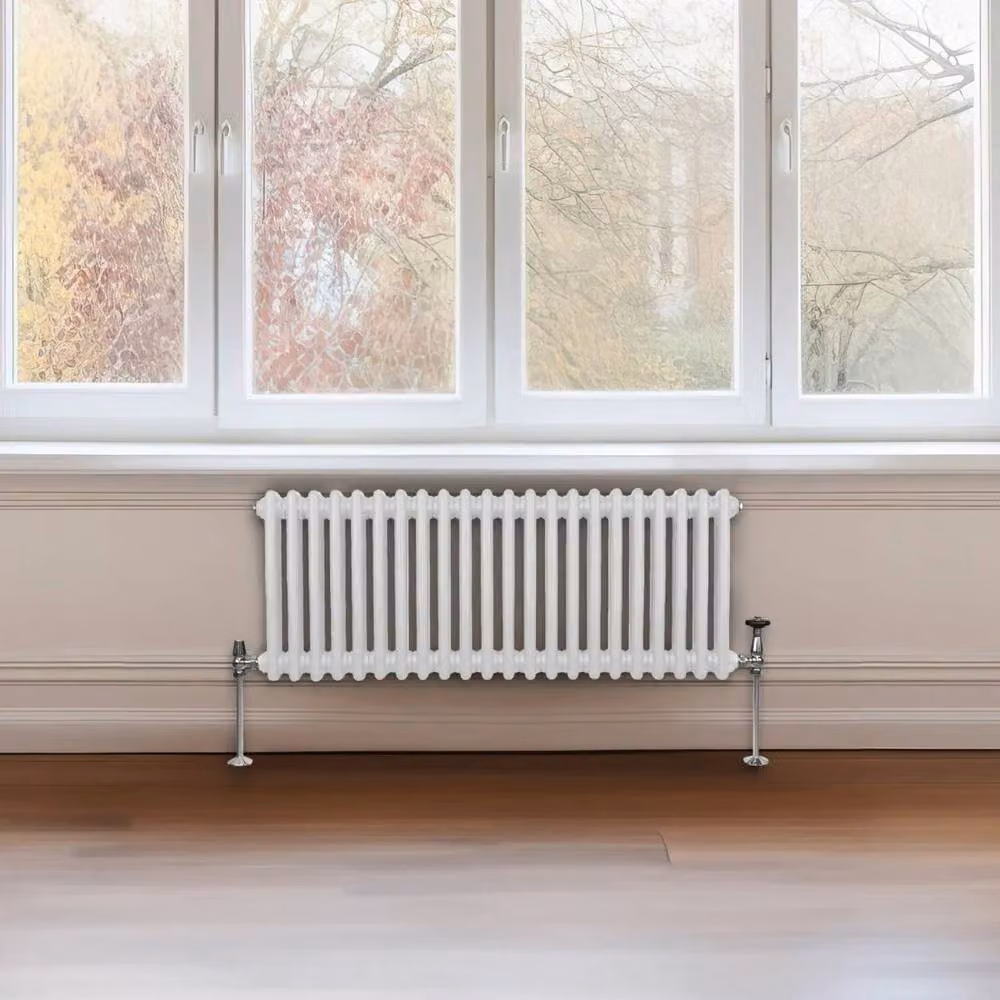 Monstershop Traditional 2 Column Steel Radiator in White, W: 30.0 cm, H: 101.2 cm – 2