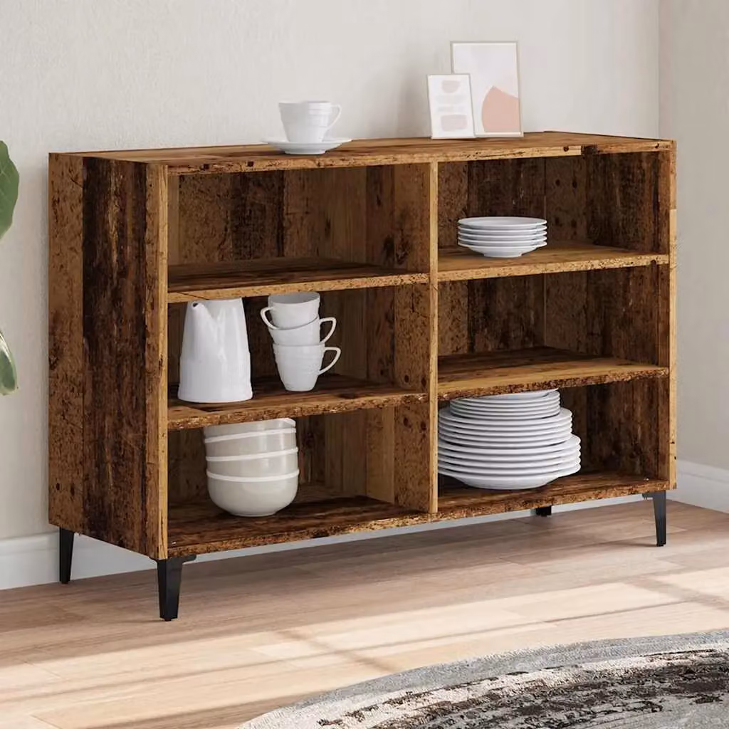 Berkfield Home Old Wood Industrial Sideboard in Brown, W/D/H: 103.5 x 35 x 70 cm – 2