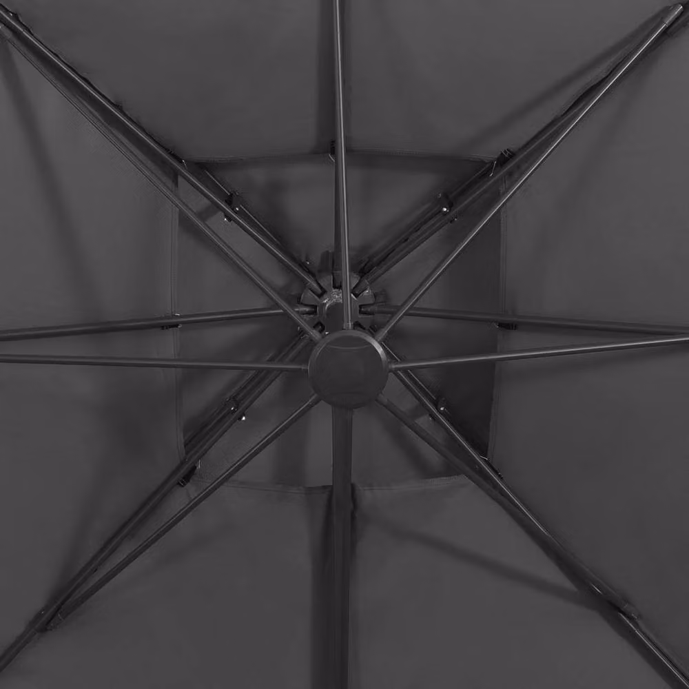 Berkfield Home Cantilever Umbrella with Double Top in Anthracite Grey, W/D: 300 x 300 cm – 3