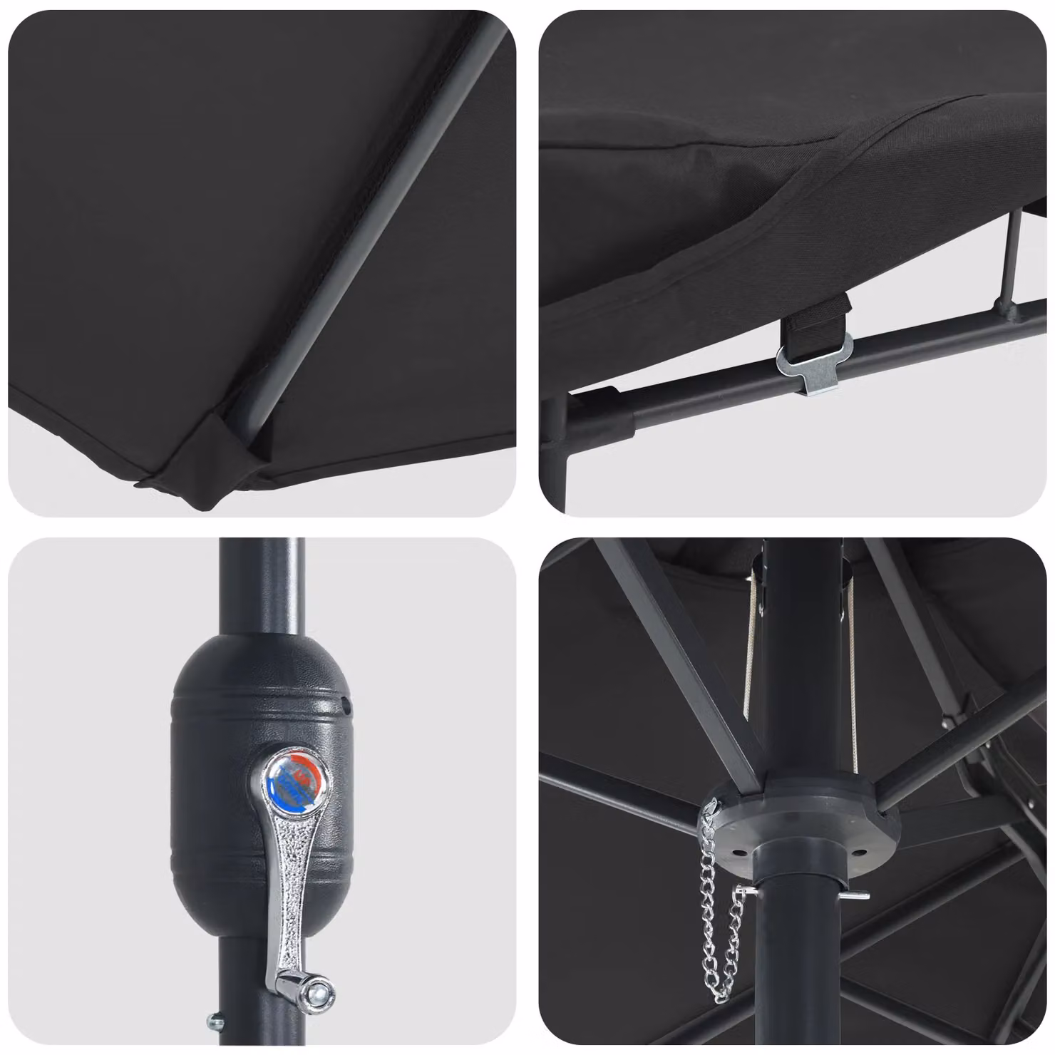 Berkfield Home Black Cantilever Garden Parasol with Polyester Fabric and Steel Frame, W/D/H: 385 x 209 x 244 cm – 4