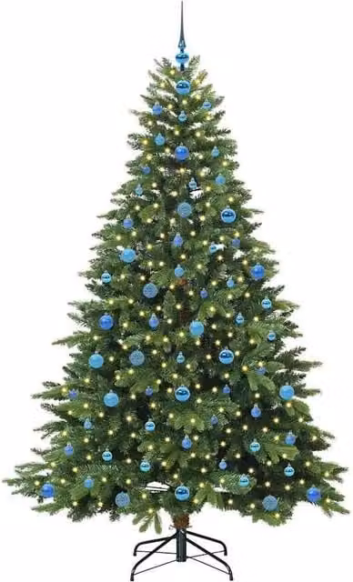 Berkfield Home Beautiful Artificial Green Christmas Tree with 300 Warm White LEDs, Height: 210 cm