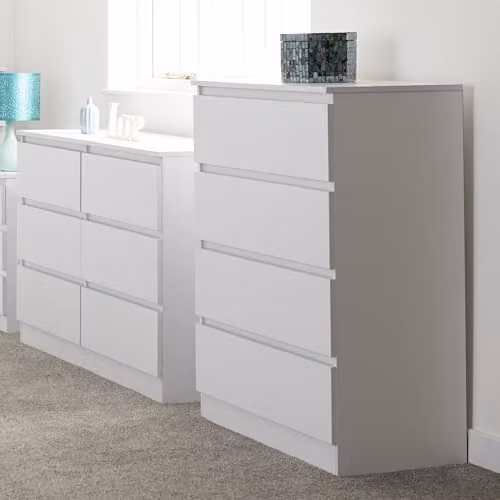 Seconique Malvern 4 Drawer Chest in White – 2