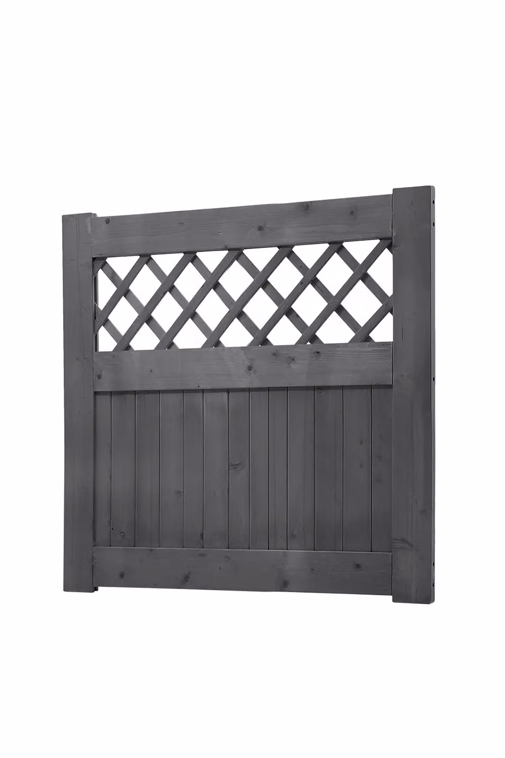Living and Home Rhombus Wooden Garden Fence Gate in Anthracite Grey, Width: 90 cm – 4