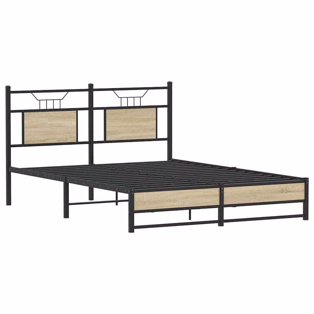 Berkfield Home Sonoma Oak Bed Frame in Brown, W/D/H: 137 x 190 cm – 2