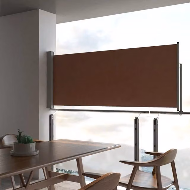 Berkfield Home Brown Retractable Side Awning with Manual Pull, W: 100 cm, D: 300 cm – 1