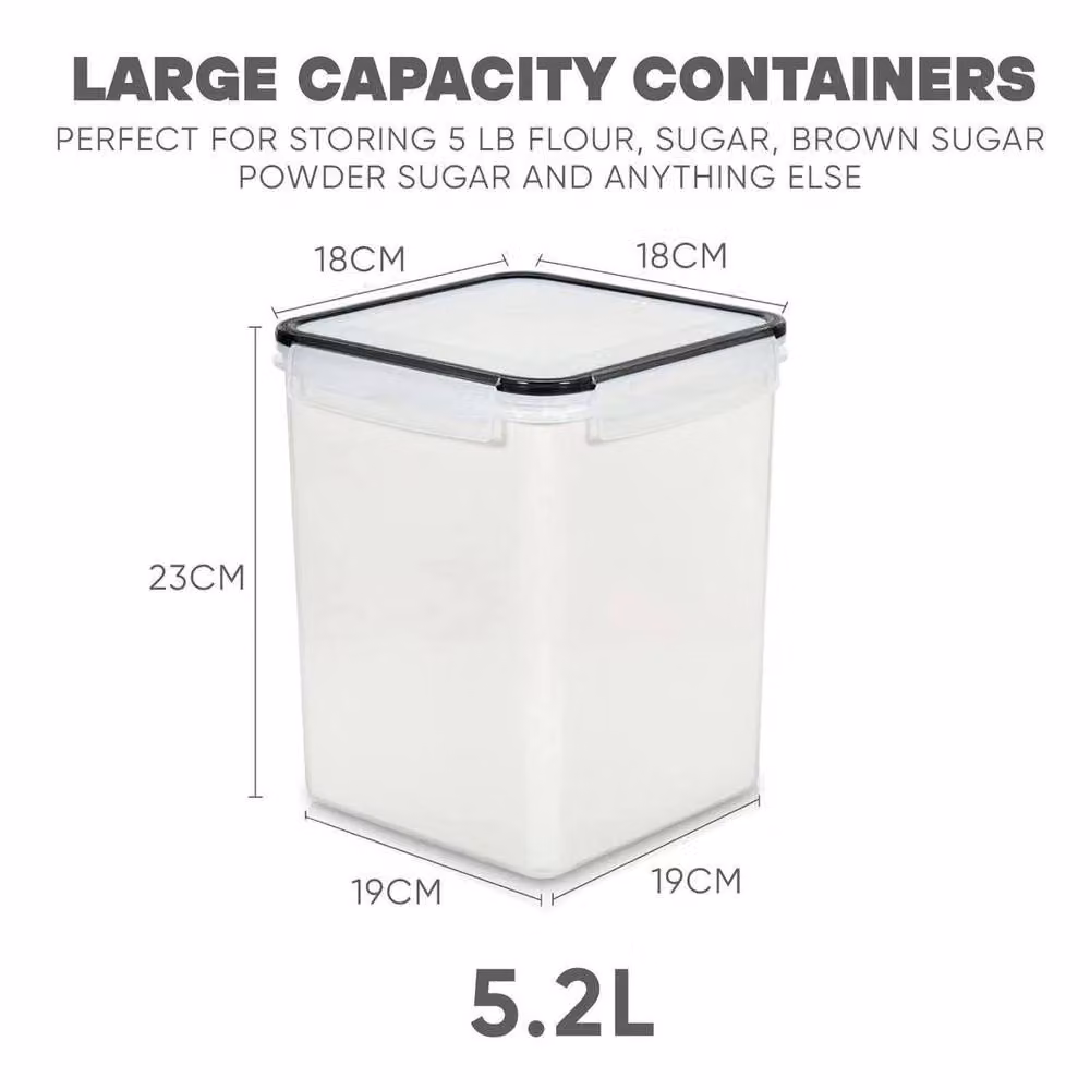 EONLION 4 Pack Large Airtight and Leakproof Food Storage Containers in Transparent Plastic and Silicone – 2