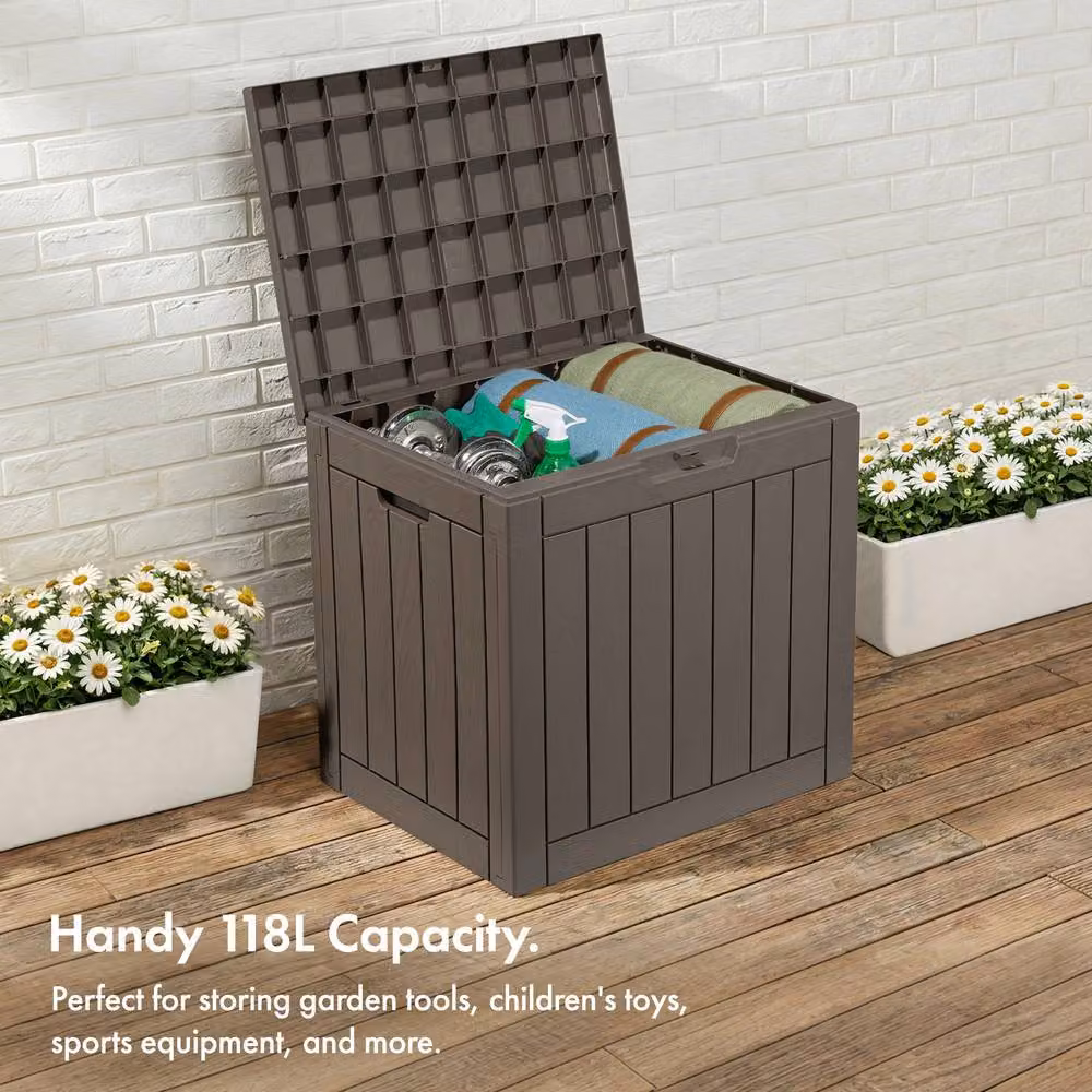 VonHaus 118L Garden Storage Box in Grey – 3