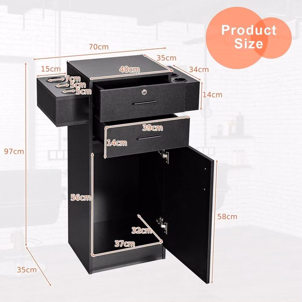 FORGEVIO Black Matt Locking Beauty Salon Storage Cabinet for Hair Styling Equipment – 2
