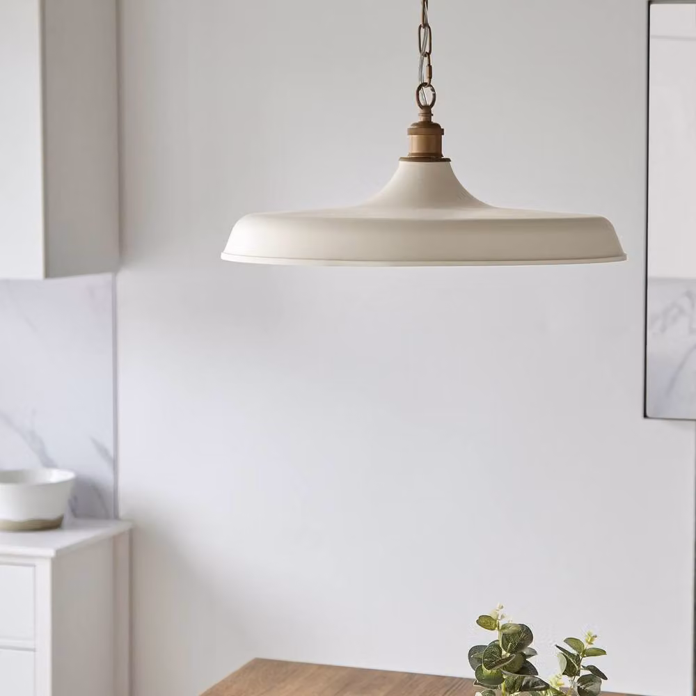 Netlighting Afragola Dome Pendant Ceiling Light in Matt Warm White and Satin Gold Metal – 2