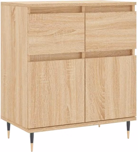 Berkfield Home Sonoma Oak Sideboard in Tan, W/D/H: 60 x 35 x 70 cm