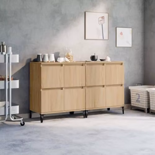 vidaXL Set of 2 Sideboards in Sonoma Oak, W/D/H: 60 x 35 x 70 cm – 2