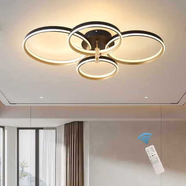 Garwarm Dimmable LED Ring Flush Mount Ceiling Light in Gold/Brass