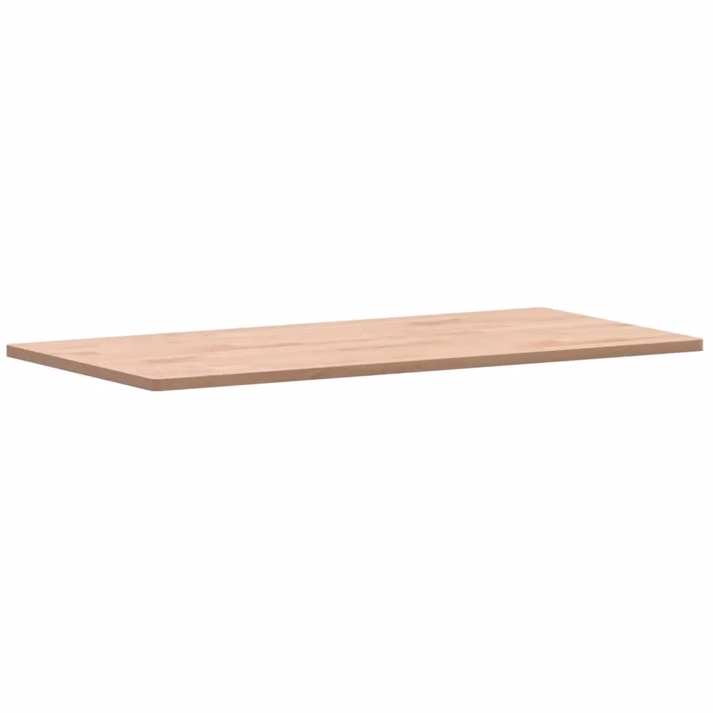 Berkfield Home Brown Solid Wood Beech Bathroom Countertop W: 100 cm, D: 50 cm, H: 1.5 cm