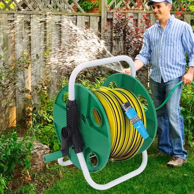 SPETLEK Portable Garden Hose Reel Trolley in Green – 1