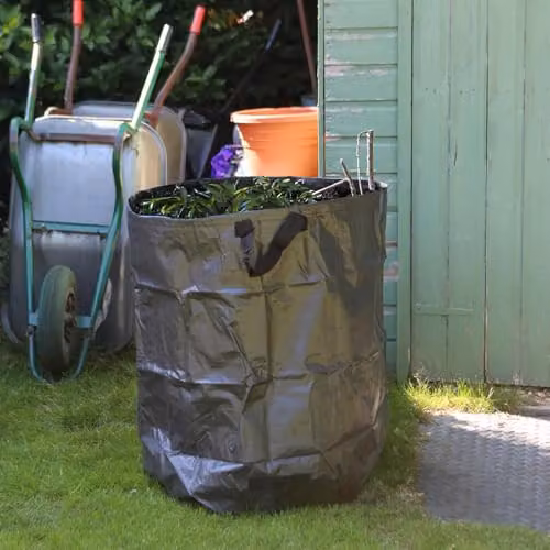 Harbour Housewares 300L Garden Waste Bags with Handles - Set of 3 Heavy Duty Reusable Gardening Sacks in Green and Black – 4