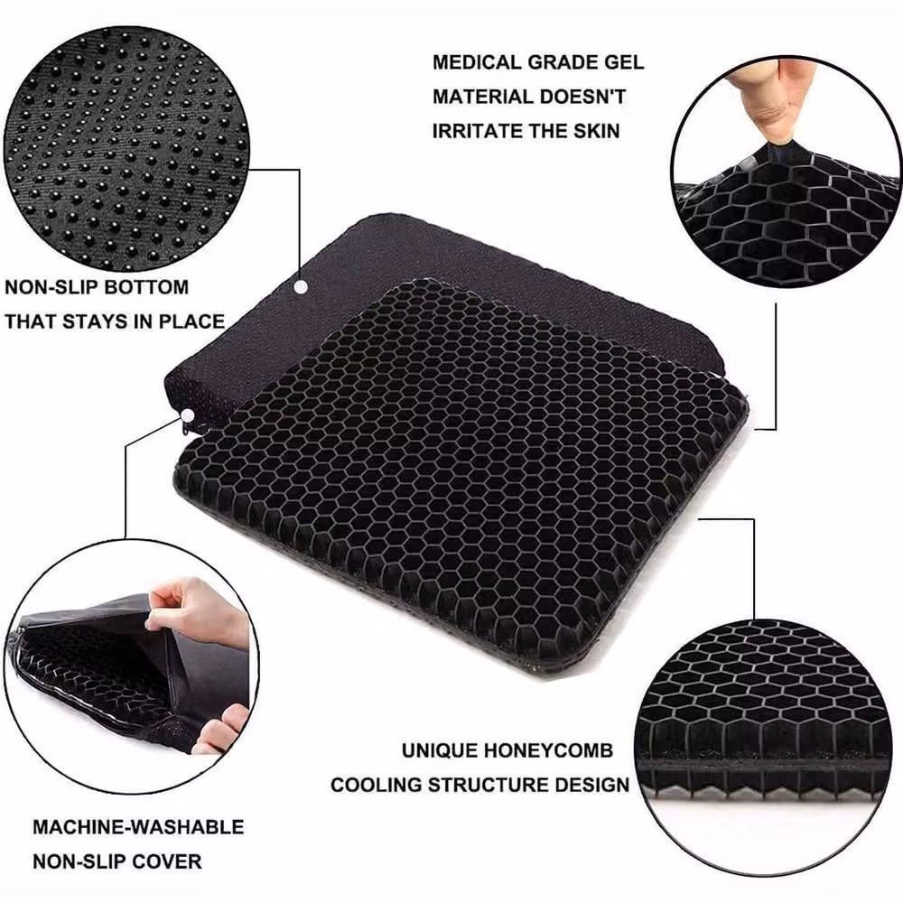 Havendro Orthopaedic Gel Seat and Back Support Cushion in Black – 3