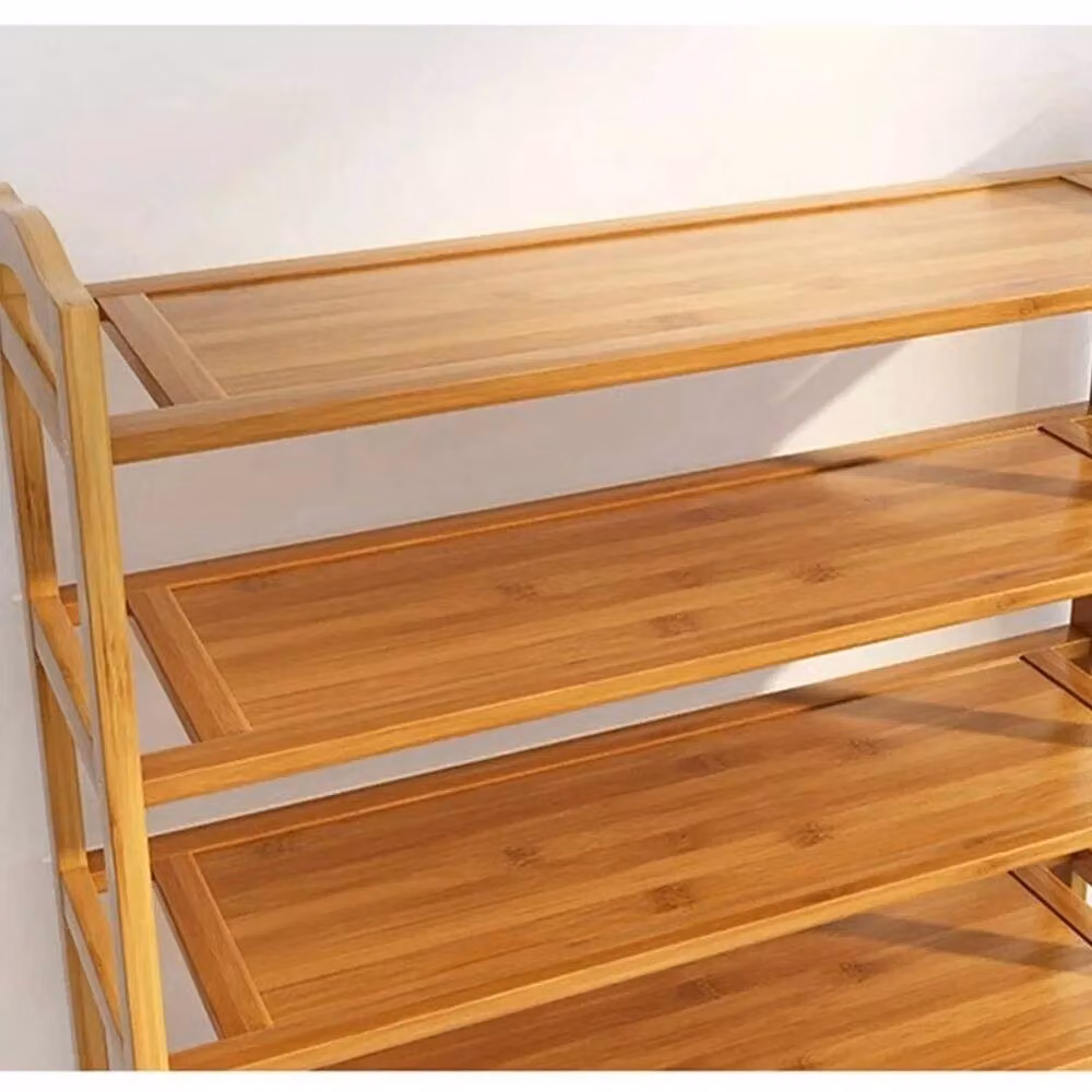 PAWNORA 4 Tier Brown Wood Shoe Rack Storage Shelf Unit – 3