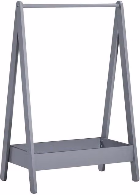 Kelvenix Grey Portable Pine Clothes Rail Rack for Children's Rooms