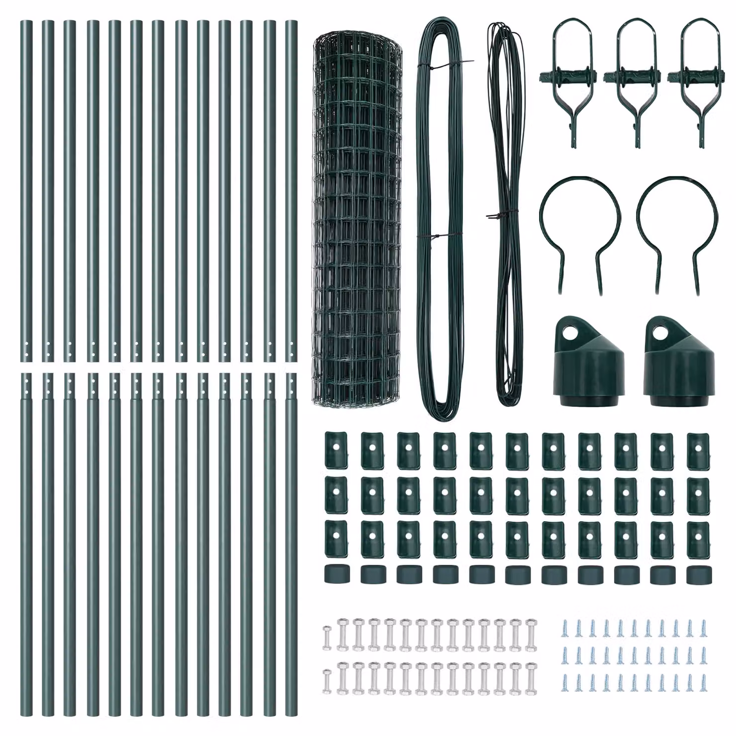 Berkfield Home Euro Fence with 13 Posts, Galvanised Steel, Green and Silver, H: 120 cm, W: 25 m – 3