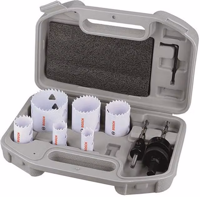 Bosch 9 Piece Multi Material Hole Saw Plumbers Set, Grey