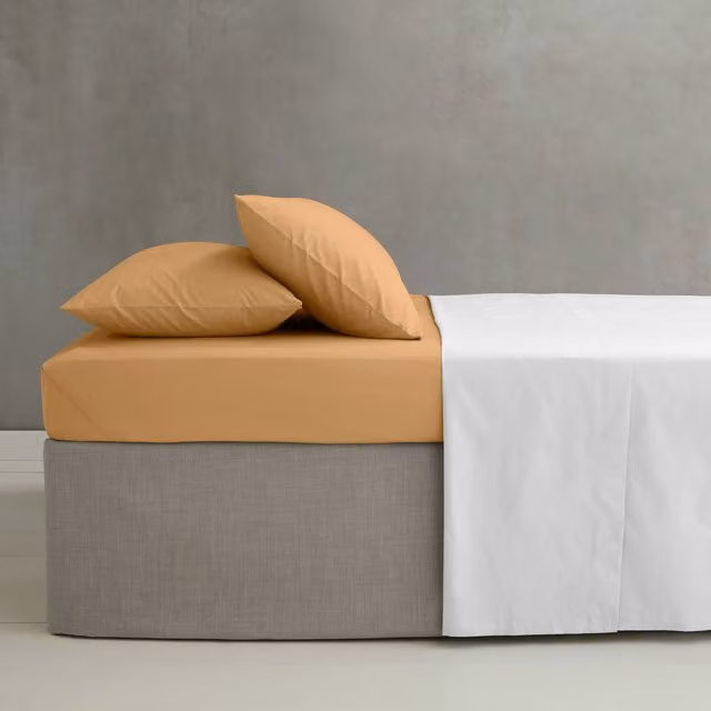 Catherine Lansfield Easy Iron Percale Extra Deep Fitted Bed Sheet, Caramel