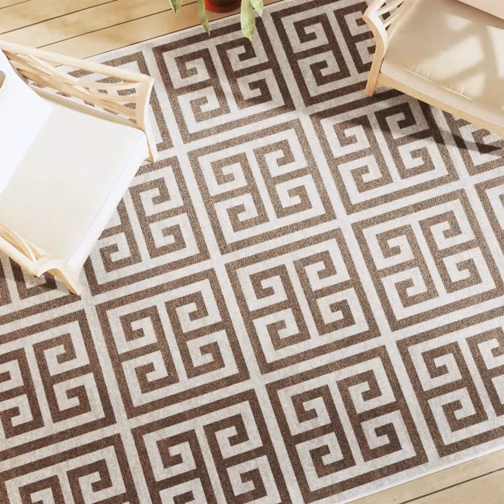 Berkfield Home Multicolour and Brown Geometric Indoor and Outdoor Short Pile Rug, W/D/H: 190 x 300 cm – 3
