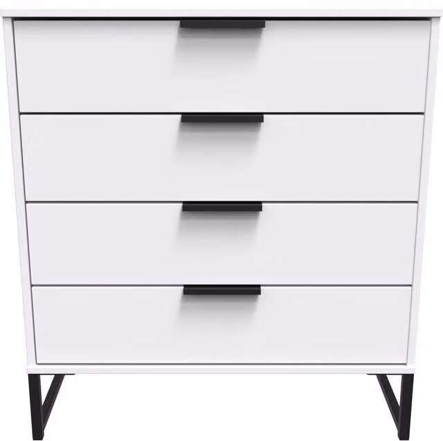 Ready Assembled 2 U Fuji 4 Drawer Chest in White