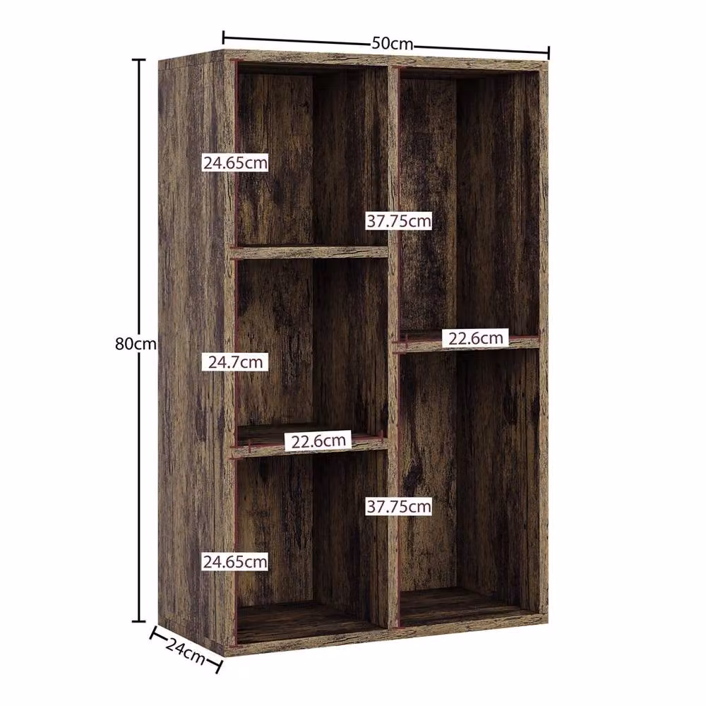 FORGEVIO 5 Cube Modern Storage Display Unit in Brown Wood – 2