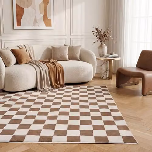 THE RUGS Loft Collection Modern Striped Living Room Area Rug in Taupe or Brown, W/D/H: 80 x 300 cm – 2