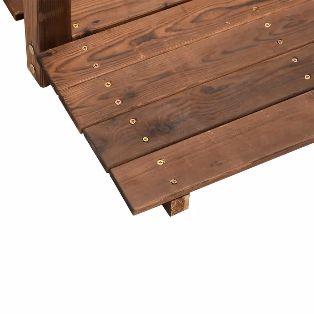 Berkfield Home Garden Bridge with Railings in Brown Solid Spruce Wood W/D/H: 150 x 67 x 56 cm – 4