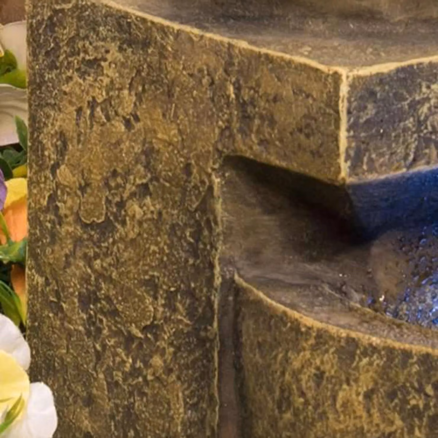 Primrose Kendal 3 Tier Cascading Water Feature with Lights in Brown, Height: 48 cm – 3
