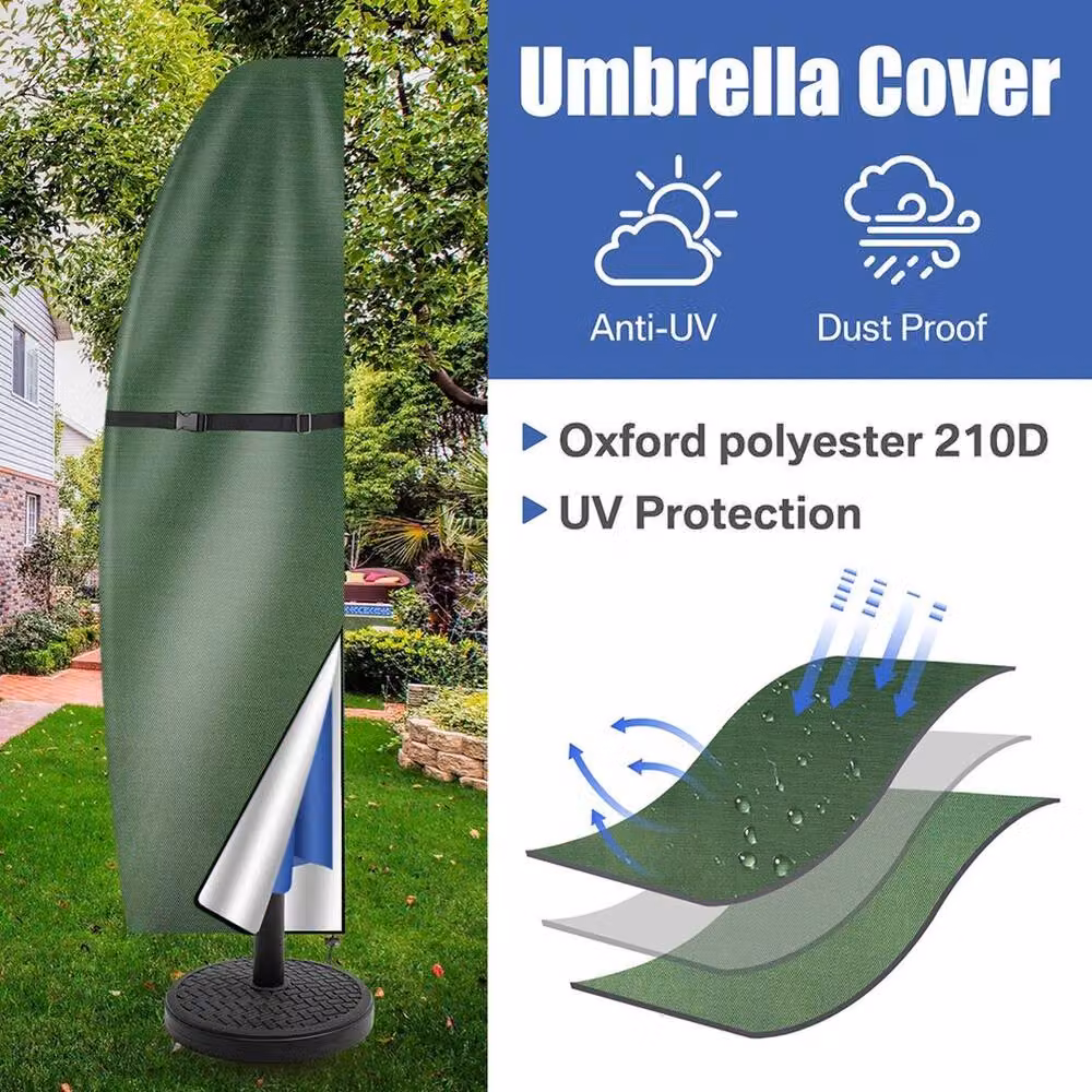 FLAVORA Green Heavy Duty Parasol Cover, W/D/H: 100 x 15 x 15 cm – 6