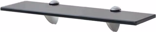 Berkfield Home Black Glass Floating Shelves, 2 Pack, W: 40 cm, D: 10 cm – 1