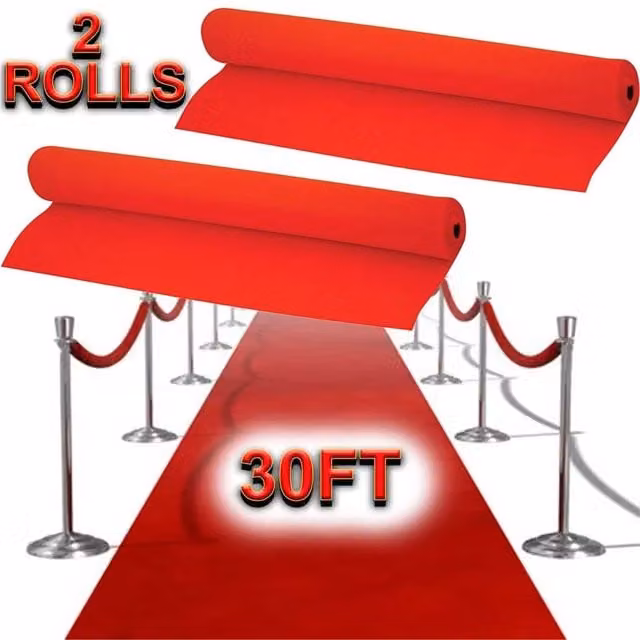 Nordara Red Hollywood Carpet Party Runner, 9.14 m – 1
